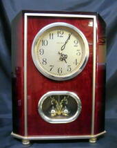 ＜昭和レトロ＞セイコー クオーツ 木製置時計 GZ701B 綺麗 動作品 回転振り子_画像1
