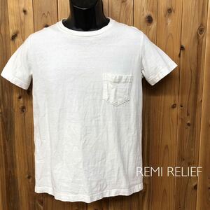 REMI RELIEF /レミレリーフ /メンズS 半袖Tシャツ ポケットTシャツ トップス カットソー コットンTシャツ 日本製 カジュアル 古着