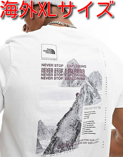 新品 即決 海外XL(日本2XL相当)サイズ ノースフェイス Tシャツ 白 ホワイト コラージュ T COLLAGE TEE THE NORTH FACE