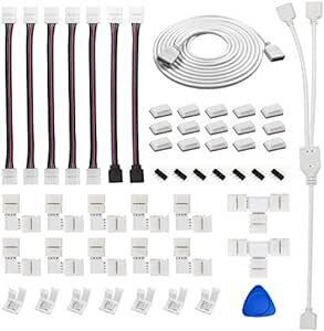 Xinyuansu LEDストリップライトコネクタ 4ピン 10mm幅のSMD 5050 RGB LED テープライトコネクタ l