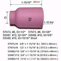 無双 45V64 2.4mm 大口径レンズコレットボディ 53N88 アルミナノズル 54N63 ケット 2.0% ランタン入り 溶接 タングステン 電極棒 SR_画像4