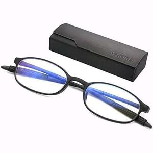  peerless *1.6 times black * magnifying glass magnifier glasses type Roo . super light weight [1.6 times blue light cut function 6 point set ] enlargement glasses glasses 