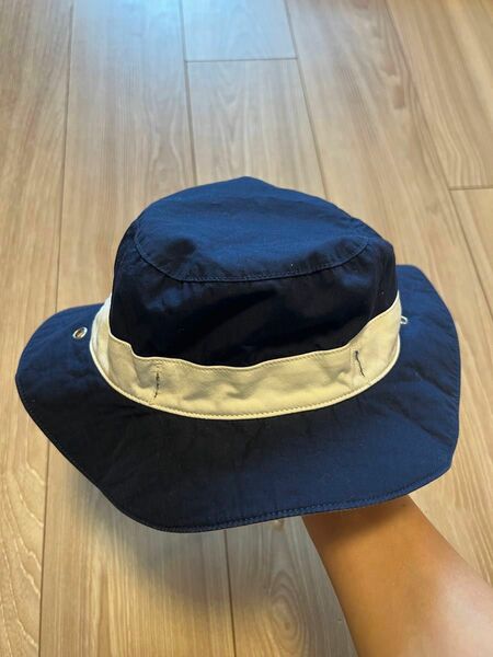 【美品】キエトラハット　帽子　紐付き　47-49センチ　ネイビー　子供