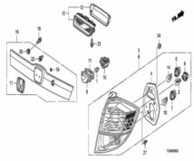 ホンダ 純正 フィット FIT テールライト テールランプ LED 左 HONDA JAZZ LED LH Tail Light Rear Lamp 未使用 Genuine OEM メーカー純正品_画像2