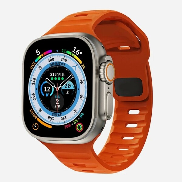 Apple Watch用 タフネス バンド ベルト 高品質シリコン オレンジ
