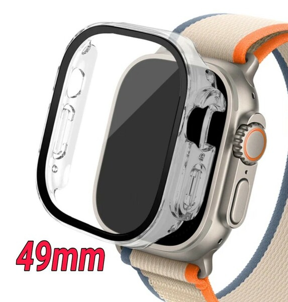 Apple Watch Ultra 画面 保護カバー バンド ベルト クリア 49mm