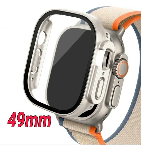 Apple Watch Ultra 画面 保護カバー バンド ベルト スターライト 49mm