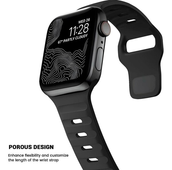 Apple Watch用 タフネス バンド ベルト 高品質シリコン ブラック