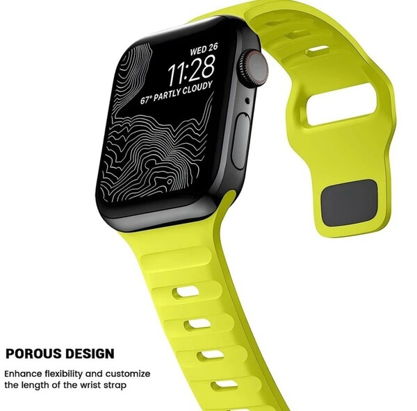 Apple Watch用 タフネス バンド ベルト 高品質シリコン グリーンイエロー