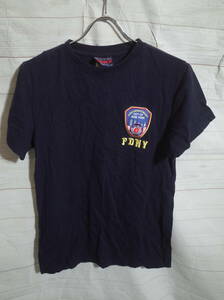 メンズ pk48 FDNY Fire Department of the City of New York ニューヨーク 市 消防局 半袖Tシャツ S ネイビー 紺
