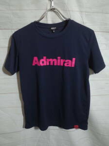 メンズ pk57 ADMIRAL アドミラル ATHLETICS ロゴ プリント 半袖 トレーニングシャツ Tシャツ S ネイビー 紺