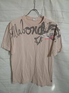 メンズ pk137 BILLABONG ビラボン グラフィック ロゴ 半袖Tシャツ M ベージュ系