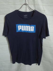 メンズ pk179 PUMA プーマ ロゴ プリント 半袖Tシャツ S ネイビー 紺