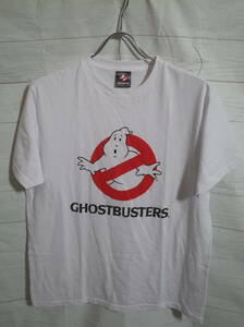 メンズ pk204 Ghostbusters ゴーストバスターズ プリント 半袖Tシャツ L ホワイト 白