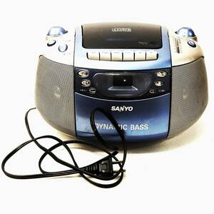 【2203】★1円スタート★通電確認済み★SANYO サンヨー PH-PR63 ラジカセ AF FM CD ラジオ カセット レコーダー ブルー オーディオ 音響