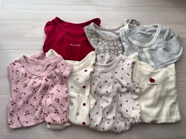 女の子 肌着 ベビー肌着 ロンパース 長袖 西松屋