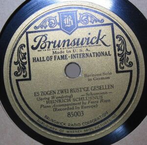 SP* American record German * high nlihishurusnsHeinrich Schlusnus*. is good two person ( spring. .) Schumann / line river. ...Humperdinck*B-74