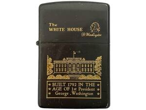 zippo (ジッポー) The White House ホワイトハウス オイルライター 1992年製 アメリカ製 シルバーグレー×ゴールド 雑貨/004