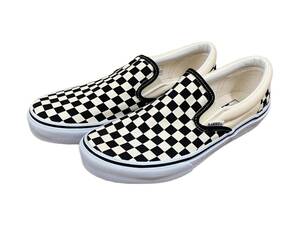 VANS (バンズ) ヴァンズ SLIP ON スリッポン V98CLA 27cm US9 チェッカーフラッグ ブラック アイボリー メンズ/078