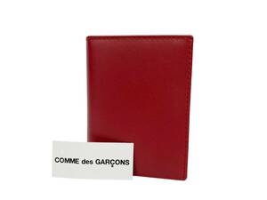 新品 COMME des GARCONS コムデギャルソン CLASSIC LINE WALLET RD 二つ折り財布 カード入れ レザー 小銭入れ無し SA0641-RDRDOS 赤/028