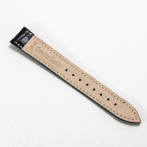 腕時計ベルト 牛皮製クロコ模様型押しプッシュボタン式Ｄバックル黒色１８ｍｍ 新品の画像7