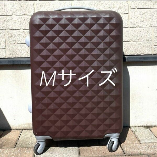 キャリーケース キャリーバッグ スーツケース 茶色 ブラウン キルト風 Mサイズ