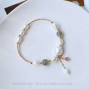  goods exist adult surplus * moonstone natural pearl bracele k14 plating * better fortune pearl introduction 