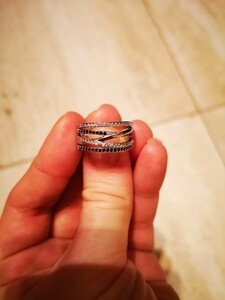  высокое качество кольцо *cz бриллиант & черный этнический кольцо серебряный 925