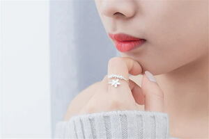  прекрасное платье прекрасное платье цветочный принт leaf дизайн кольцо * гавайская бижутерия серебряный 925 цвет кольцо 