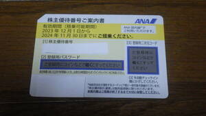 全日空 ANA 株主優待番号ご案内書 2024年11月30日ご搭乗分まで有効 1枚