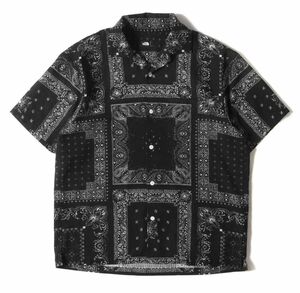 THENORTHFACE ノースフェイス シャツ サイズ:L ペイズリークライミングサマーシャツ S/S アロハバンダナ ブラック
