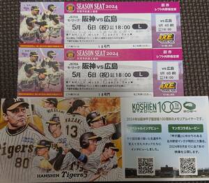 5/6 阪神対広島 レフト外野席2連番 family with Tigers day