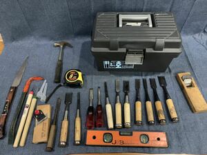 ④[ large amount set ] carpenter's tool flea can na saw gold hammer drill crowbar scale horizontal total .