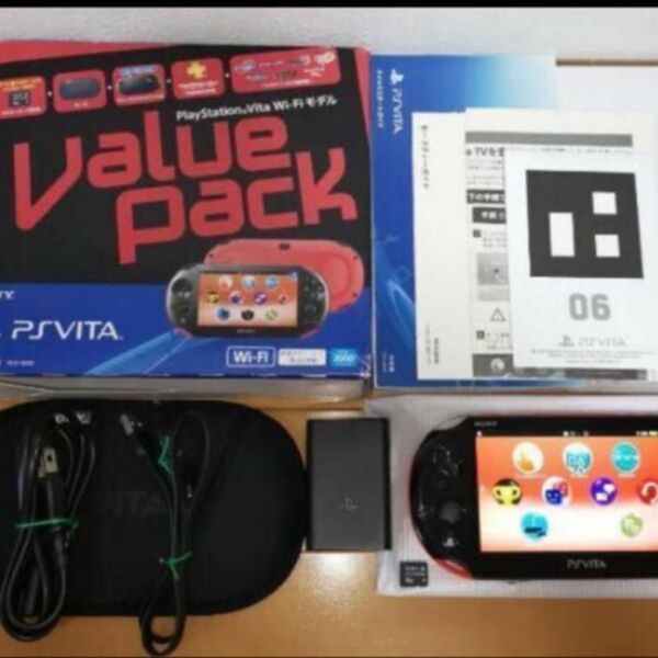 [美品] PS vita PCH-2000 バリューパック　fw3.65 レッド ブラック 