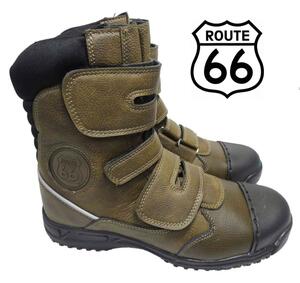 ルート６６　66-20　オーバーキャップ 安全靴 【 ブラウン 27.0cm 】　鋼製先芯　マジック３本ベルト