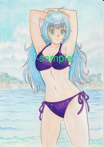 Art hand Auction Original hand-drawn illustration, transparent watercolor, girl, A5 size, Comics, Anime Goods, Hand-drawn illustration