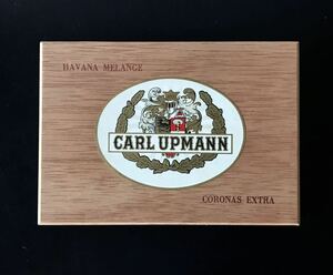 即決★ビンテージ　葉巻ケース　CARL UPMANN/CORONAS EXTRA カールアップマン　シガー　木製ケース　小物入れ　アンティーク　木箱　空箱