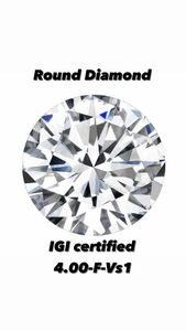 4.00カラットのラウンドブリリアントシェイプ認定ダイヤモンド