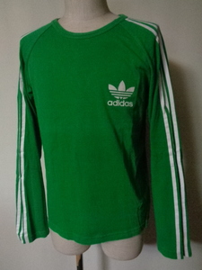  Adidas Originals футболка длинный рукав to зеркальный . il ADIDAS ORIGINALS long T adidas originalss Lee полоса sizeM