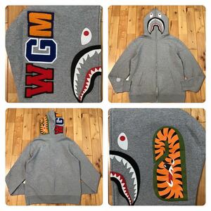 ★XL★ WGM シャーク パーカー グレー shark full zip hoodie a bathing ape BAPE エイプ ベイプ アベイシングエイプ m7