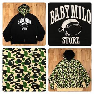 ★リバーシブル★ Milo camo green パーカー Mサイズ a bathing ape BAPE zip hoodie マイロ エイプ ベイプ アベイシングエイプ i29al