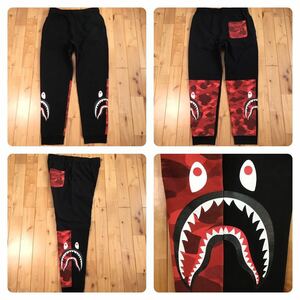 ★XL★ シャーク スウェットパンツ red camo × black shark pants a bathing ape BAPE シャーク エイプ ベイプ アベイシングエイプ hw3