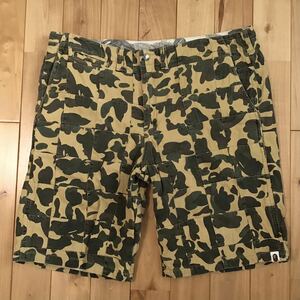 ★XL★ パッチワーク 1st camo yellow ハーフパンツ a bathing ape BAPE shorts エイプ ベイプ アベイシングエイプ ショーツ m45