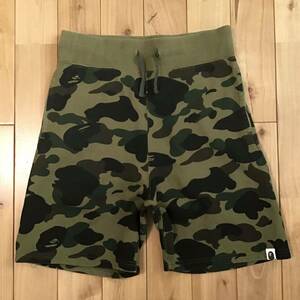 BAPE 1st camo green スウェット ハーフパンツ Sサイズ a bathing ape sweat shorts エイプ ベイプ アベイシングエイプ ショーツ 迷彩 7975