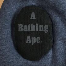 BAPE LOGO フルジップ パーカー Mサイズ ネイビー a bathing ape full zip hoodie エイプ ベイプ アベイシングエイプ w38_画像8