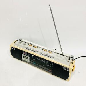 【A4566_1】SHARP シャープ ラジカセ QT-Y4 黒 昭和レトロ ラジオ ダブルカセット