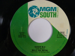 【US45】BILLY JOE ROYAL ビリー・ジョー・ロイヤル／ Sugar Blu / Start Again (MGM)1974年■Produced By Michael Lloyd　●盤質・良好●