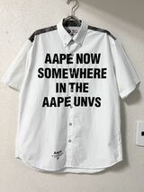 Aape ア ベイシング エイプ ボタンダウン メッセージ プリント シャツ_画像1