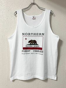 90s' USA製 カリフォルニア共和国 旗 CALIFORNIA REPUBLIC タンクトップ ノースリーブ Tシャツ