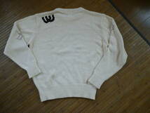 595-91♂：M・U SPORTS エムユースポーツ　ミエコウエサコ　 丸首 ニット裾リブ セーター　size.40　色.ベージュ　ツーアンドワン_画像10